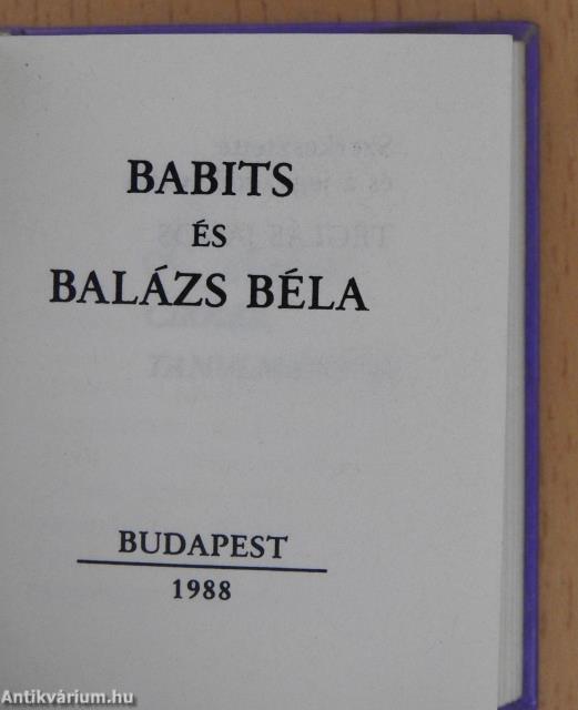 Babits és Balázs Béla (minikönyv)