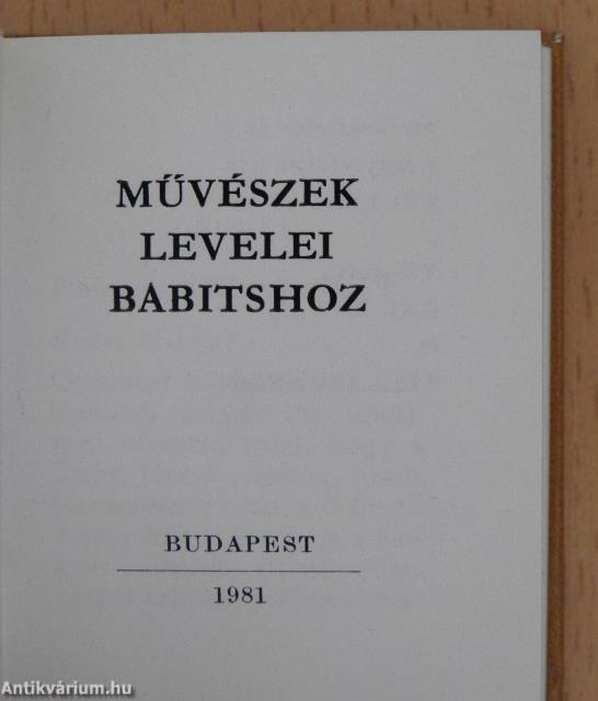 Művészek levelei Babitshoz (minikönyv)