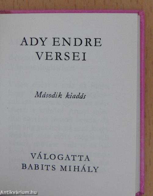 Ady Endre versei (minikönyv)