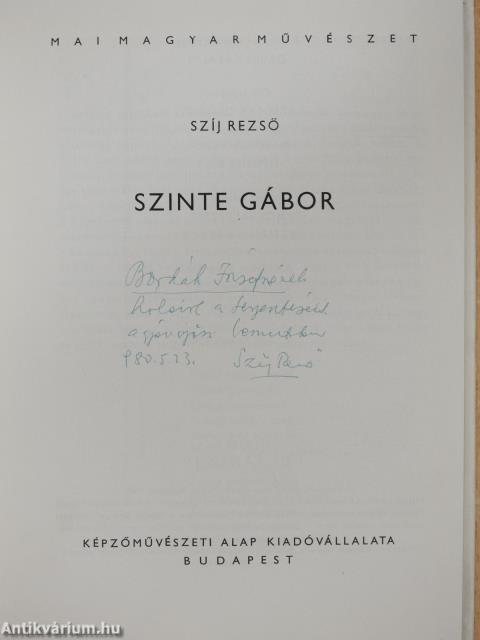 Szinte Gábor (dedikált példány)