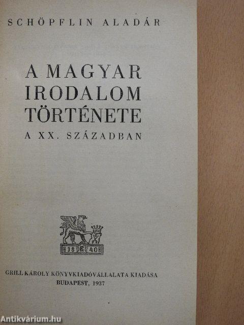 A magyar irodalom története a XX. században