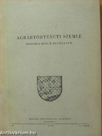 Agrártörténeti szemle 1959/1-4.