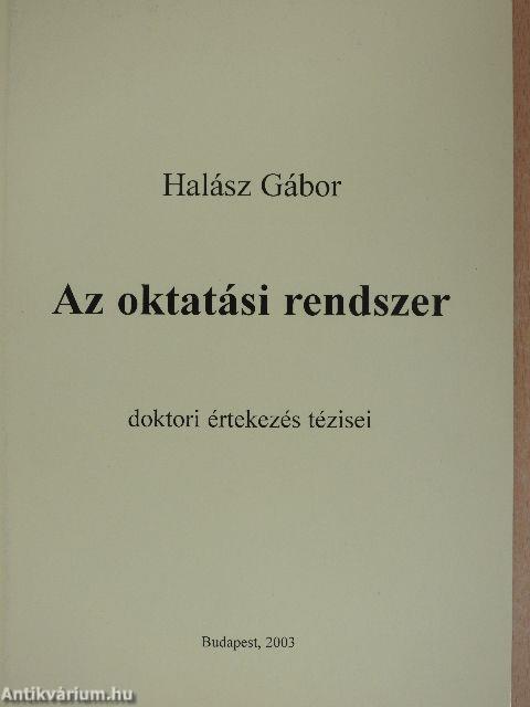 Az oktatási rendszer 