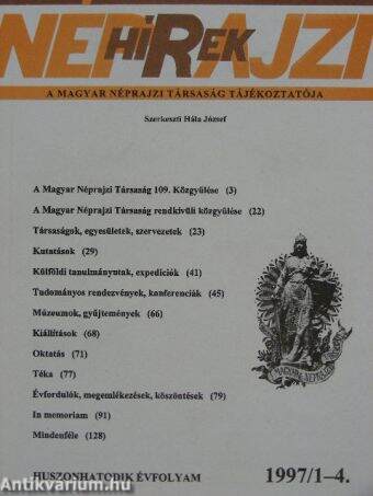 Néprajzi Hírek 1997/1-4.
