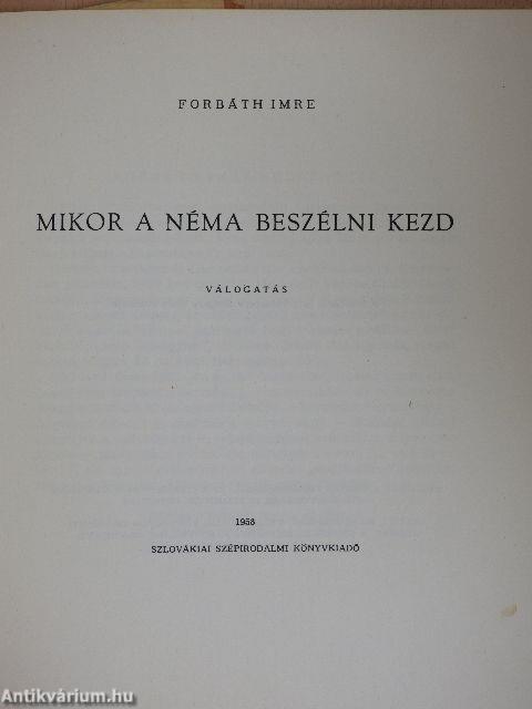Mikor a néma beszélni kezd