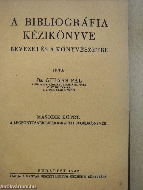 A bibliográfia kézikönyve II. (töredék)