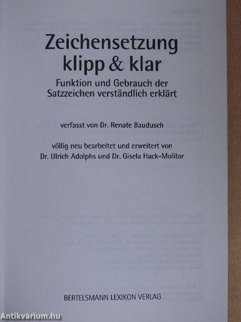 Zeichensetzung klipp & klar