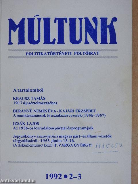 Múltunk 1992/2-3.