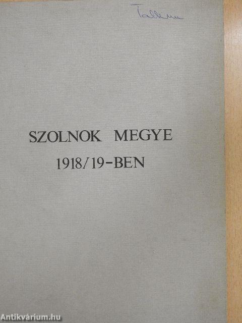 Szolnok megye 1918/19-ben