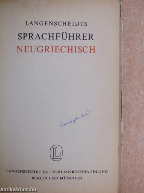 Langenscheidts Sprachführer Neugriechisch (Dr. Castiglione László könyvtárárból) 