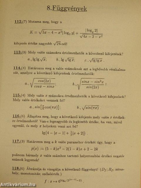 Válogatott érettségi-felvételi feladatok matematikából