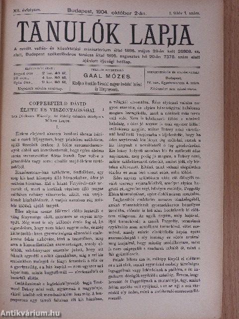 Tanulók lapja 1904. október. - 1905. március (fél évfolyam)