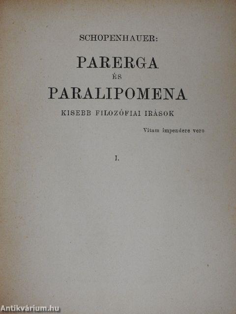 Parerga és paralipomena I-IV.