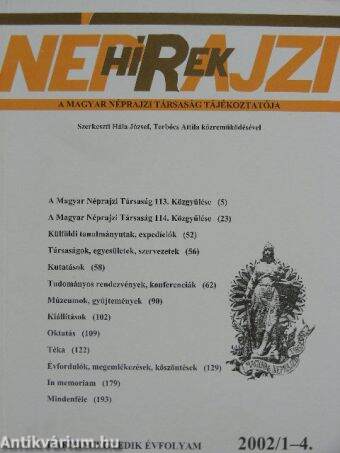 Néprajzi Hírek 2002/1-4.