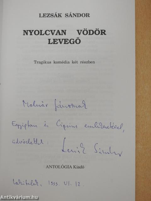 Nyolcvan vödör levegő (dedikált példány)