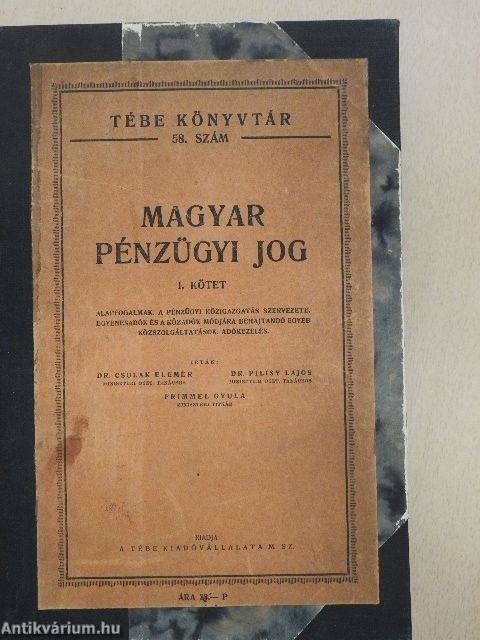 Magyar pénzügyi jog I.