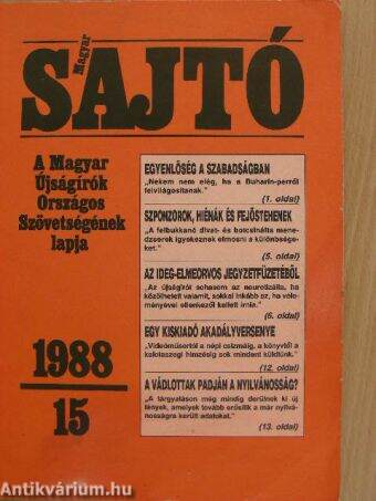 Magyar Sajtó 1988. december 12.
