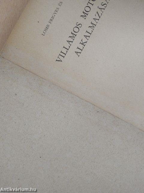 Villamos motorok alkalmazása