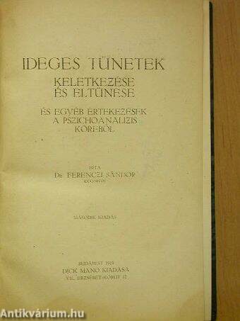 Ideges tünetek keletkezése és eltünése