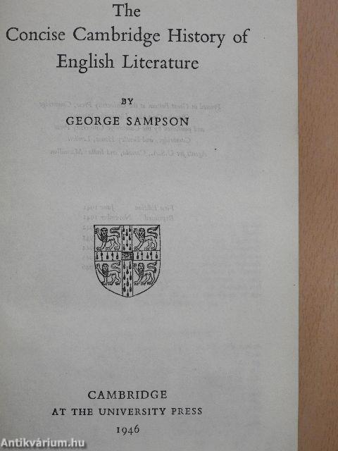 The Concise Cambridge History of English Literature