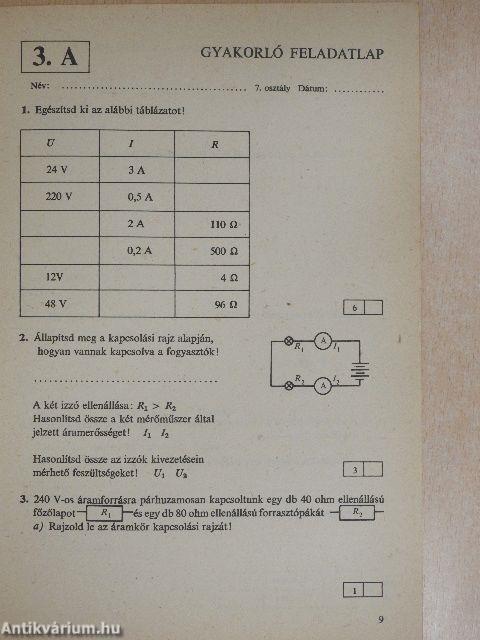 Fizika 7. - Feladatlapok