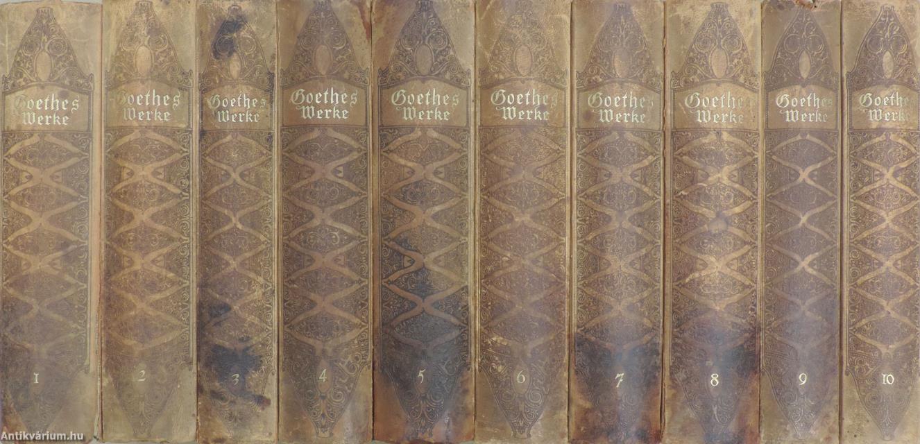 Goethe's Werke 1-10. (gótbetűs) (Dr. Castiglione László könyvtárából)