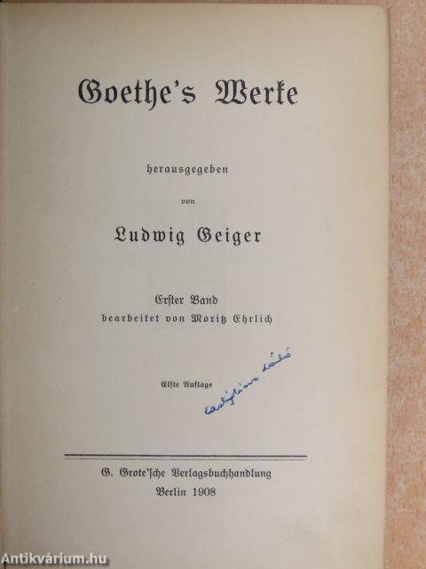 Goethe's Werke 1-10. (gótbetűs) (Dr. Castiglione László könyvtárából)