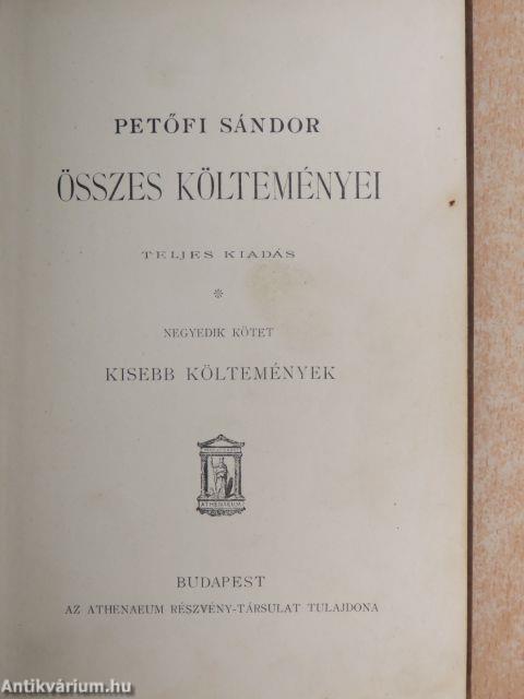 Petőfi Sándor összes költeményei IV. (töredék)