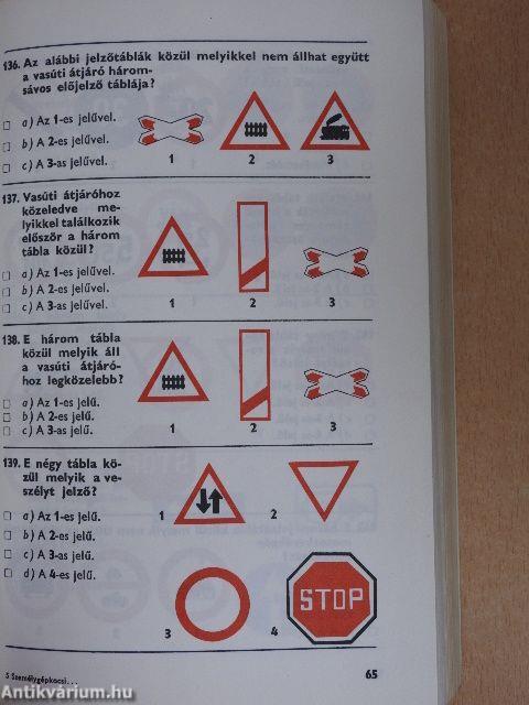 A személygépkocsi-vezetői vizsga teszt-kérdései