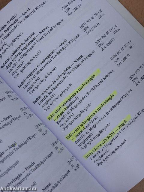 Az Akadémiai Kiadó könyvei 1998-1999