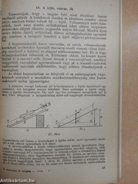 Mechanika és hangtan tanítása az általános iskolában