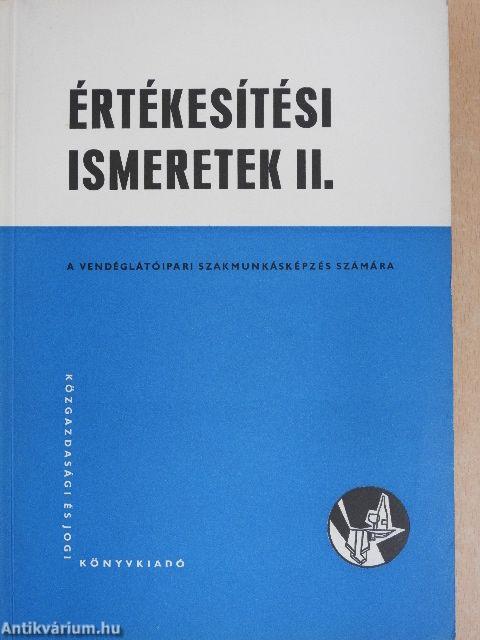 Értékesítési ismeretek II.