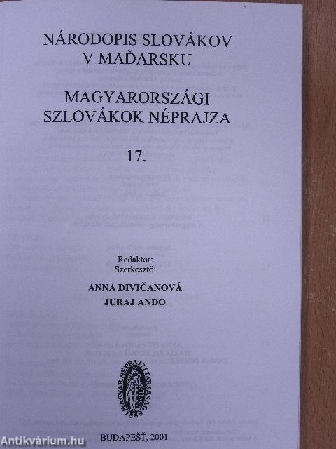 Magyarországi szlovákok néprajza 17.