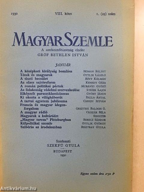 Magyar Szemle 1930. január