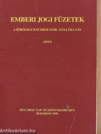 Emberi jogi füzetek 1999/4.