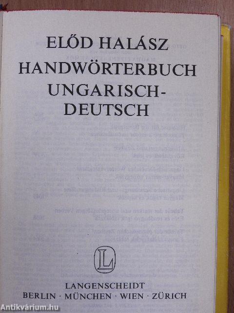 Handwörterbuch der ungarischen und deutschen Sprache I.