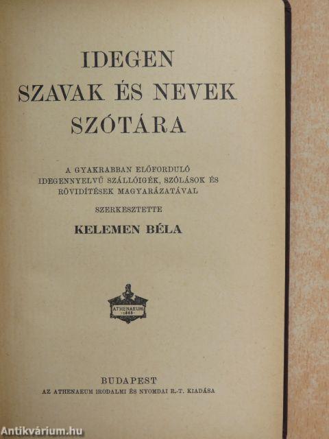 Idegen szavak és nevek szótára