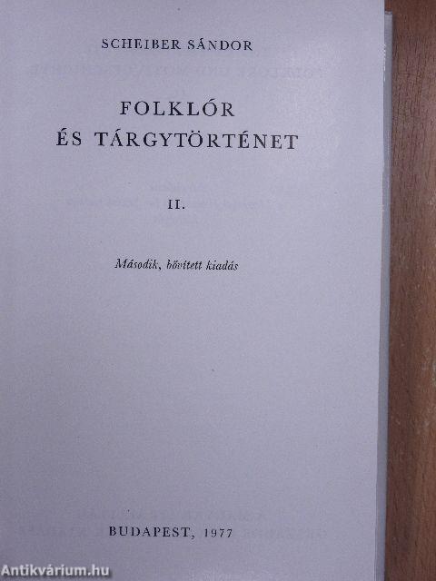 Folklór és tárgytörténet II.