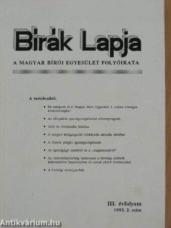 Bírák Lapja 1993/2.