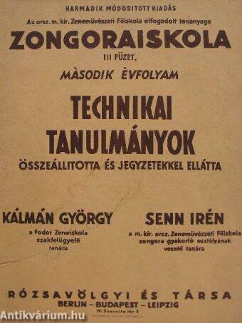 Zongoraiskola III. füzet