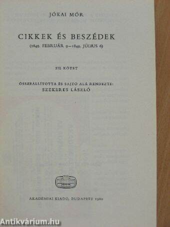 Cikkek és beszédek III.