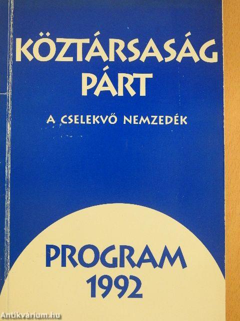 Köztársaság párt program 1992