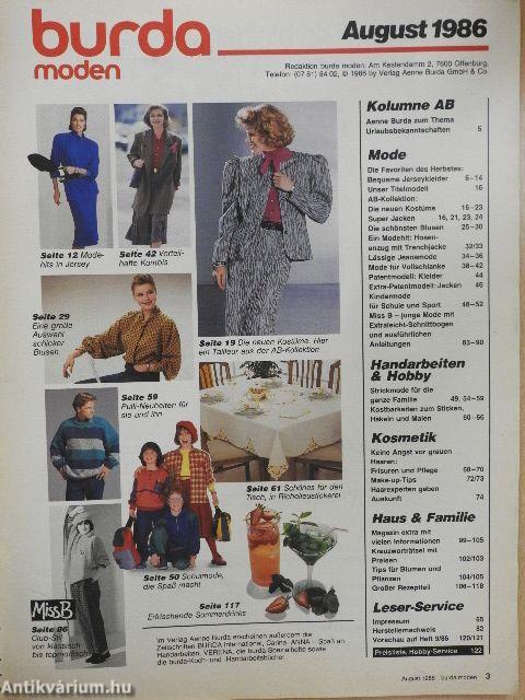 Burda Moden August 1986