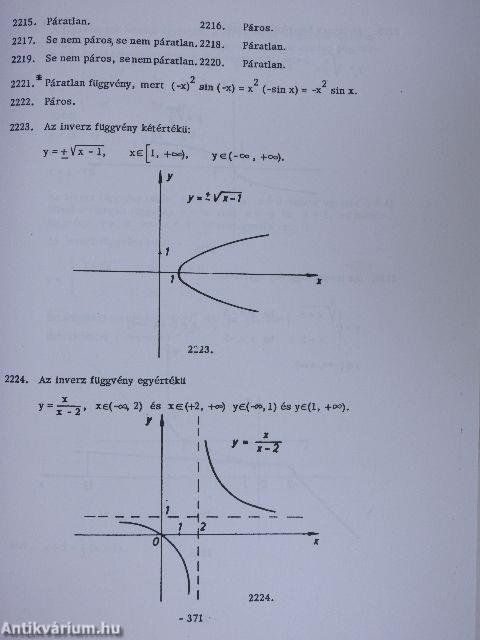 Matematika példatár II.