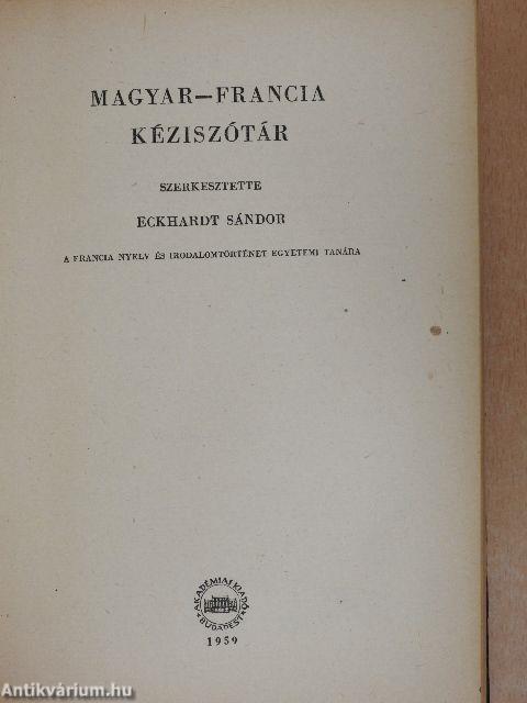 Magyar-francia kéziszótár I-II.