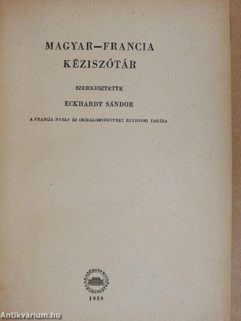 Magyar-francia kéziszótár I-II.