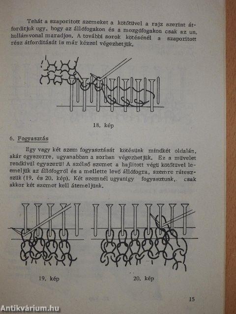 Használati utasítás a Zsuzsi kézikötőgép kezelésére