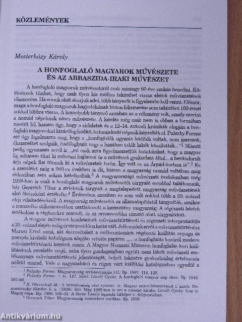 A honfoglaló magyarok művészete és az abbaszida-iraki művészet