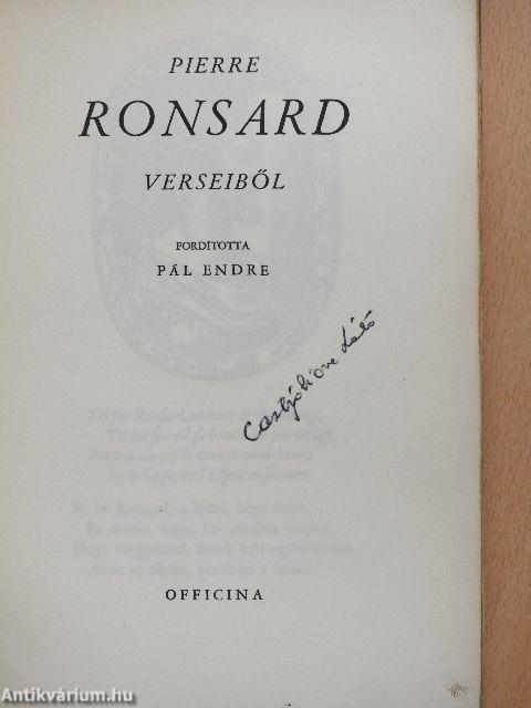 Pierre Ronsard verseiből (Dr. Castiglione László könyvtárából)