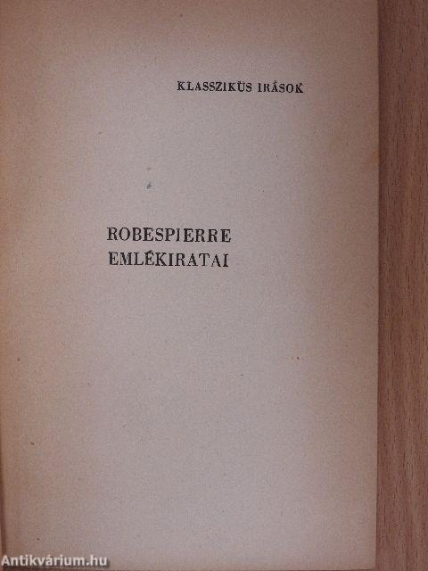 Robespierre emlékiratai (Dr. Castiglione László könyvtárából)